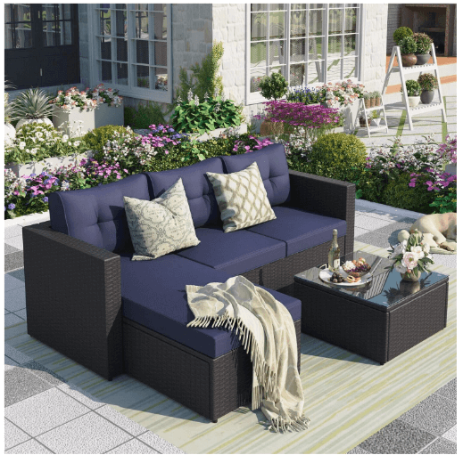 MFSTUDIO 3-Piece Outdoor Patio Sectional